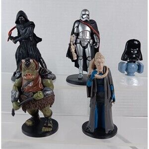Disney Star Wars Villain Toy Figure Lot Darth Vader Bib Fortuna Kylo Ren Phasma